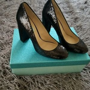 Betsey Johnson black sequins heals